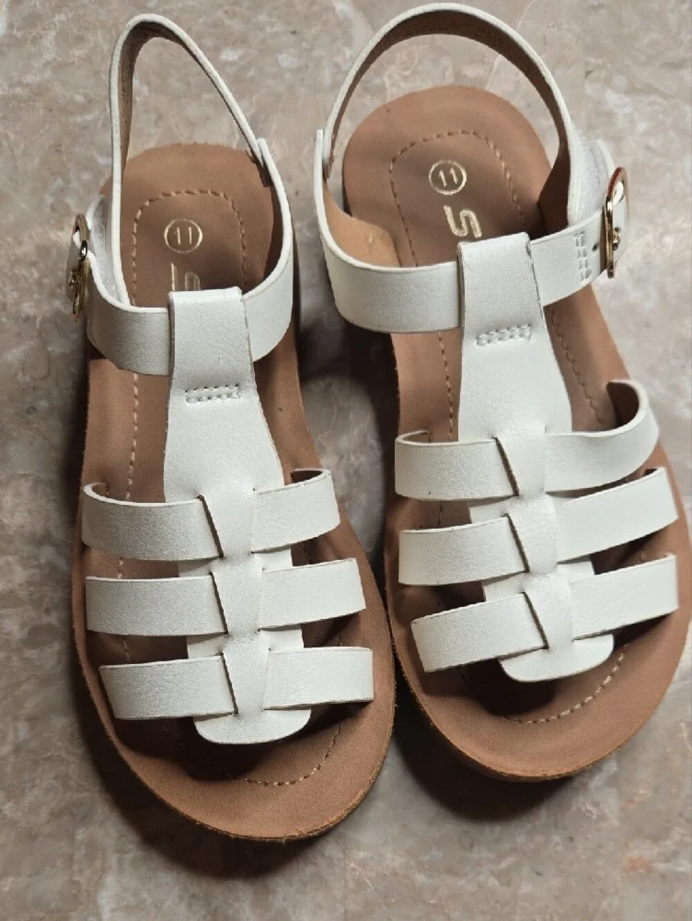 Soda White Girls' Strappy Gladiator Sandals